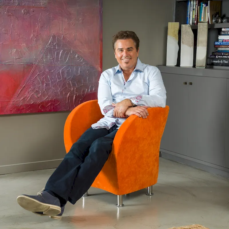 Modern Orange Microfiber Accent Chair