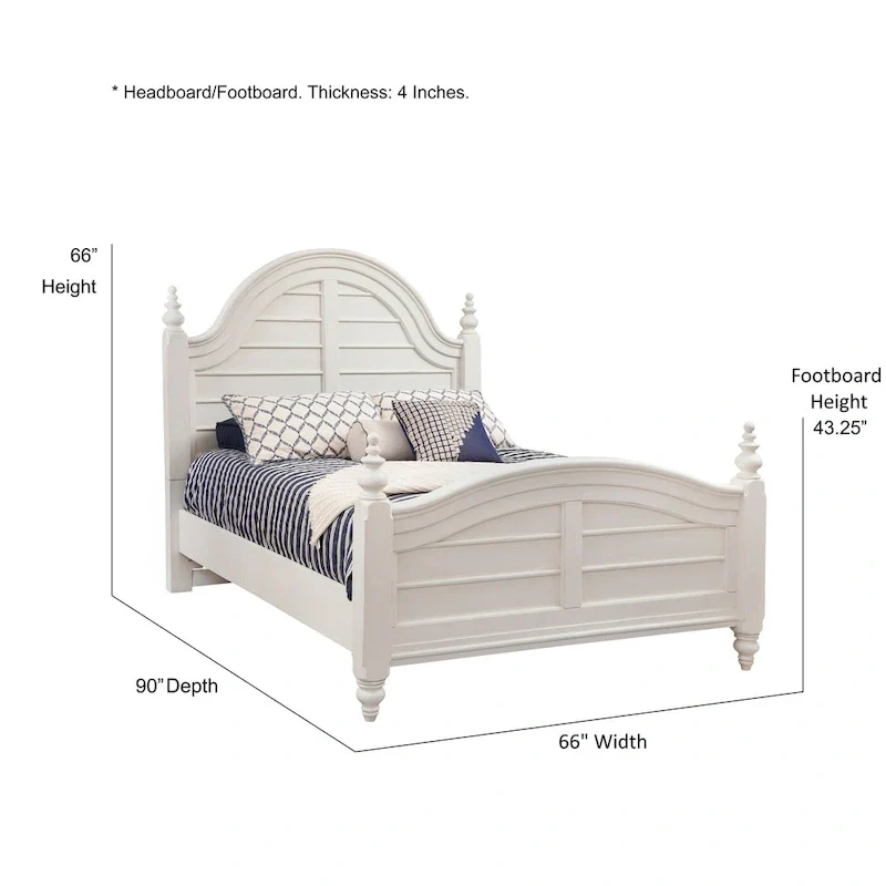 Roanoke Dove White Panel Bed
