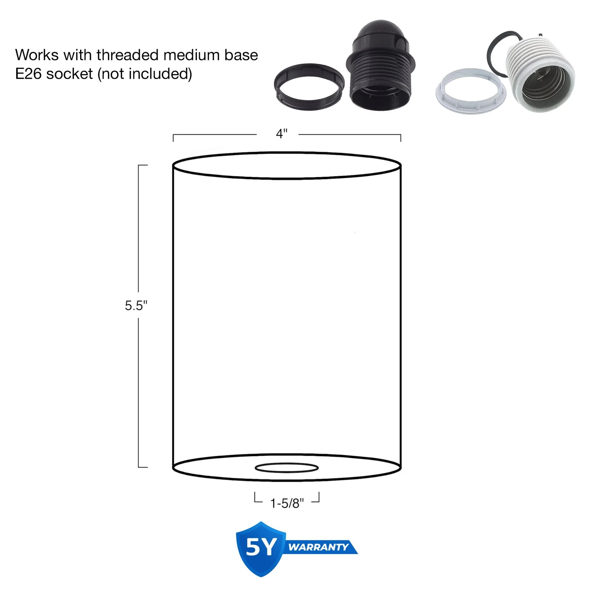 Villa 6 Amber Glass Shades / Replacement Glass, 3-Pack