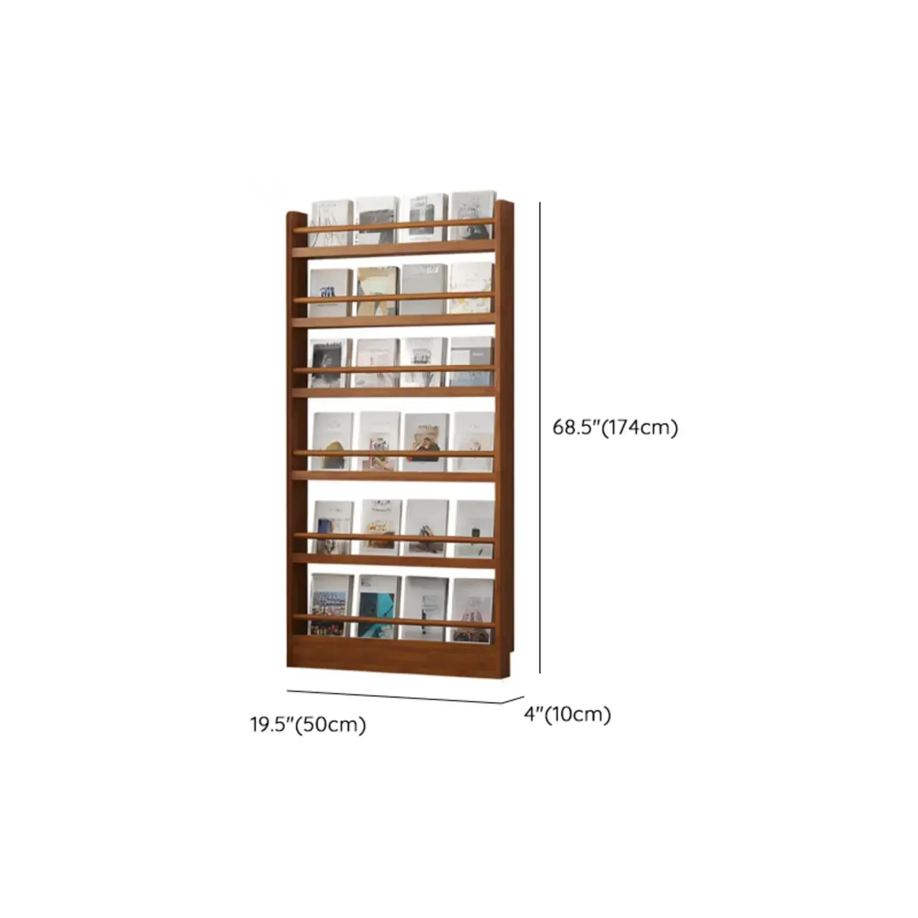 Rustic Brown Oak Bookcase Open Rectangular BookShelves