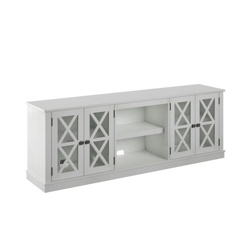 Modern Farmhouse TV Stand for TVs up to 80 - White