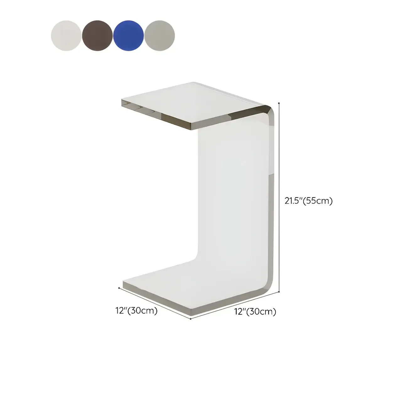 Versatile Acrylic Side Table C-Shaped