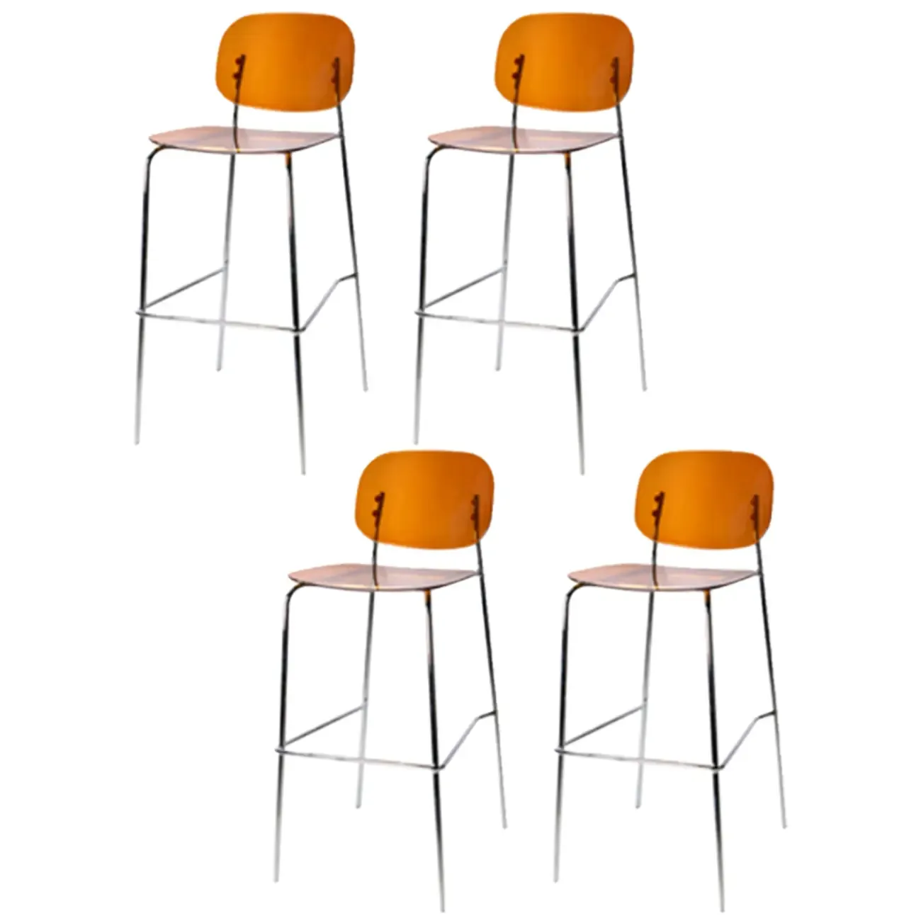 Scandinavian Square Seat Counter Height Acrylic Bar Stools