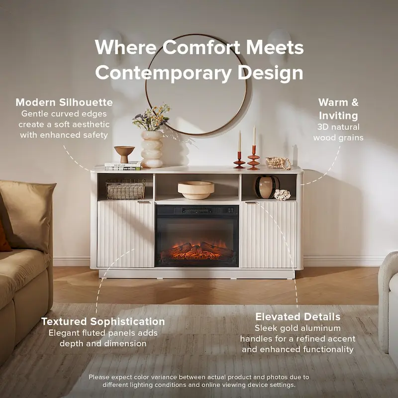 Mopio Brooklyn 59 Electric Fireplace TV Stand