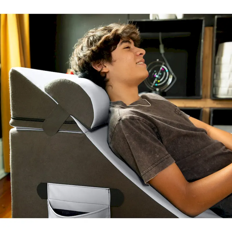 Jaxx Flexx V-Tex Convertible 3 in 1 Gamer Chair, Table, & Ottoman w/ Adjustable Headrest - Vinyl