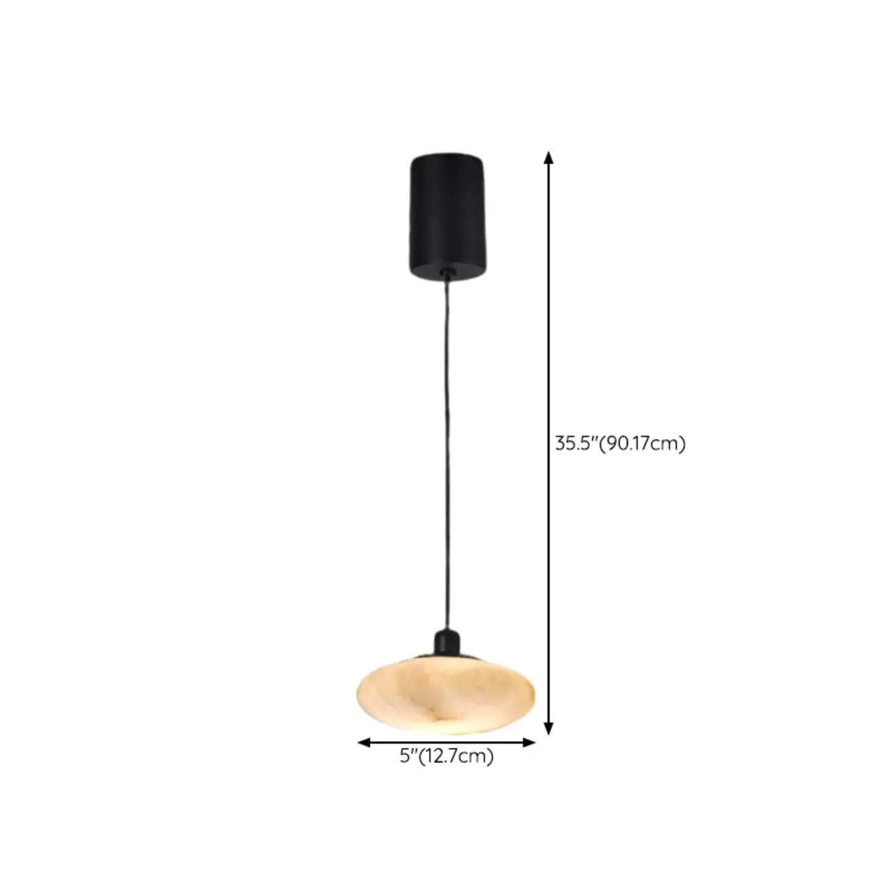 Adjustable Stone White Round Downrods Pendant Light