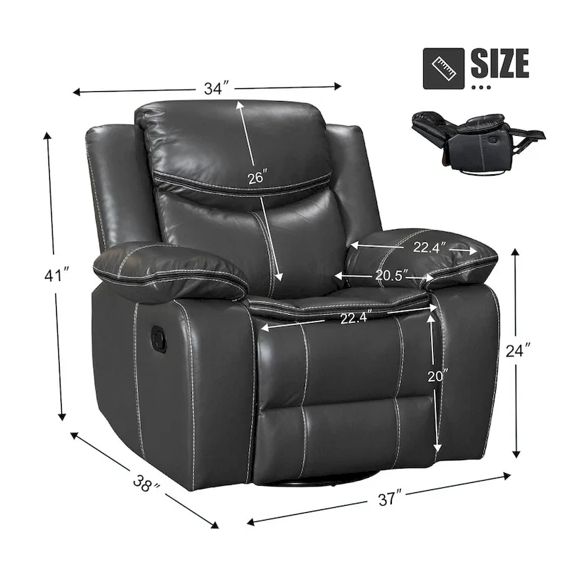 Recliner Rocking Chair With 360 Degree Swivel Recliner