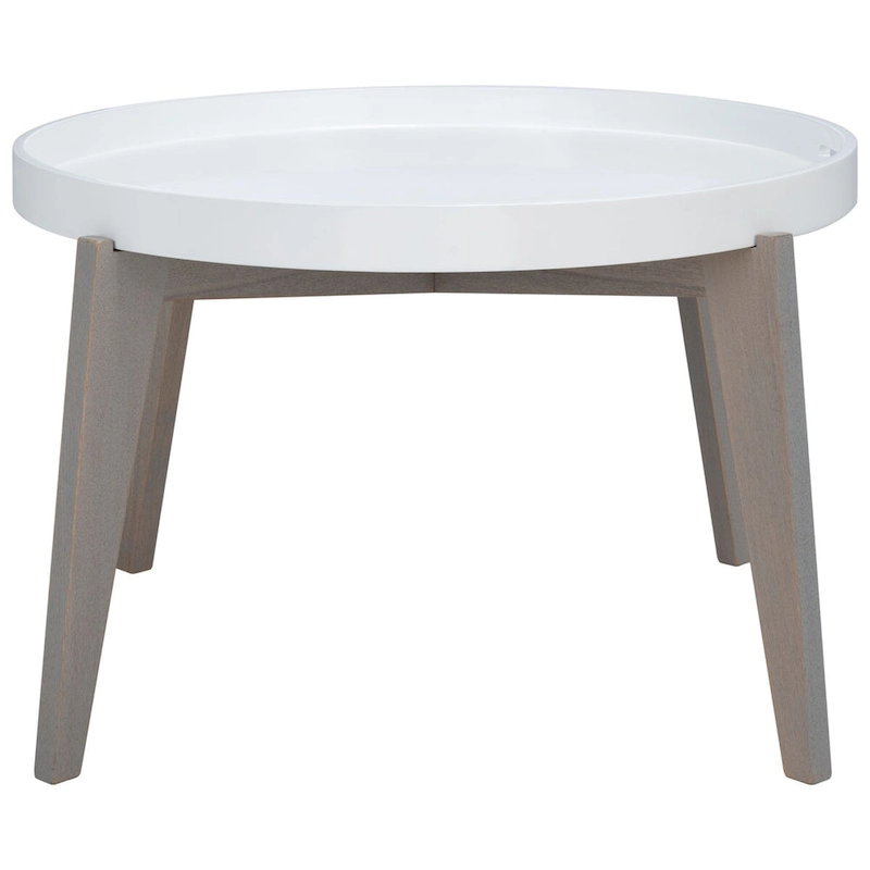 SAFAVIEH Sharron White/ Grey Lacquer End Table - 0 - 32 x 32 x 18 - 32Wx32Dx18H