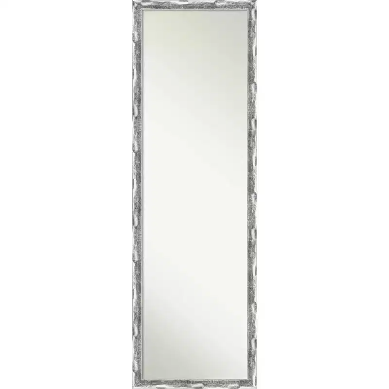 Amanti Art Scratched Wave Chrome Framed Full Length On the Door Mirror: Polystyrene Frame, No Assembly Required