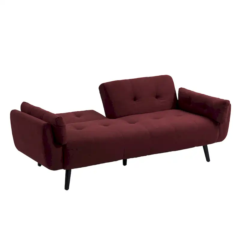 75 Convertible Sleeper Futon Sofa Bed With Adjustable Tufted Back
