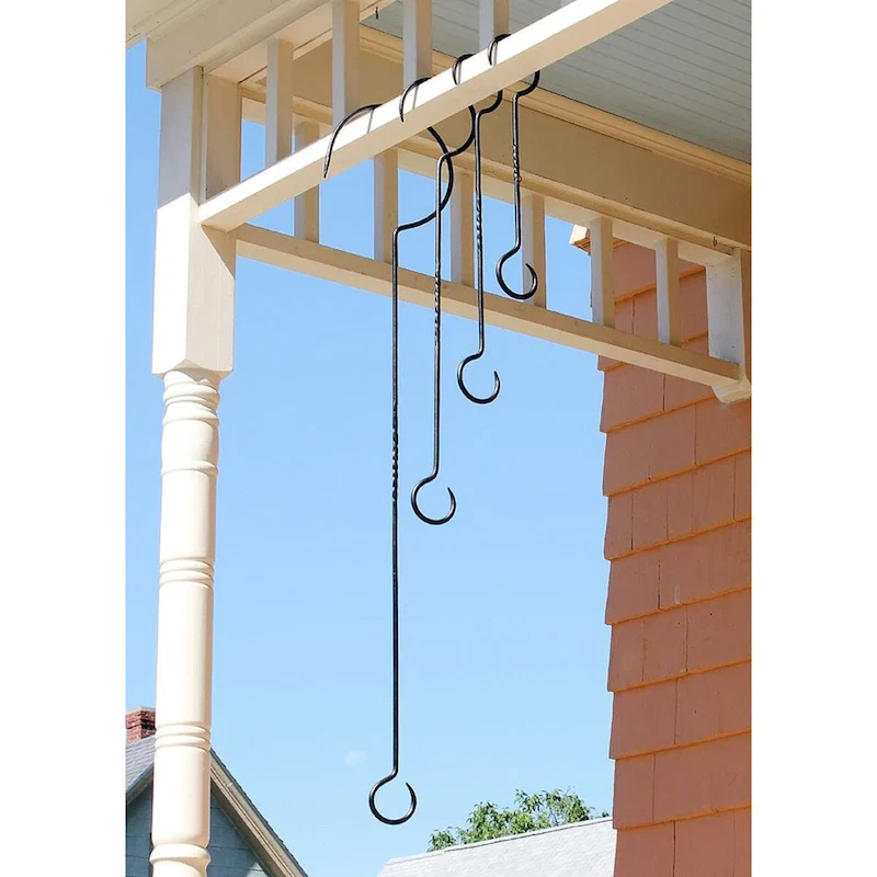 Achla Designs 24  L Black Wrought Iron Hook Extenders w/Twist (Set of 2)