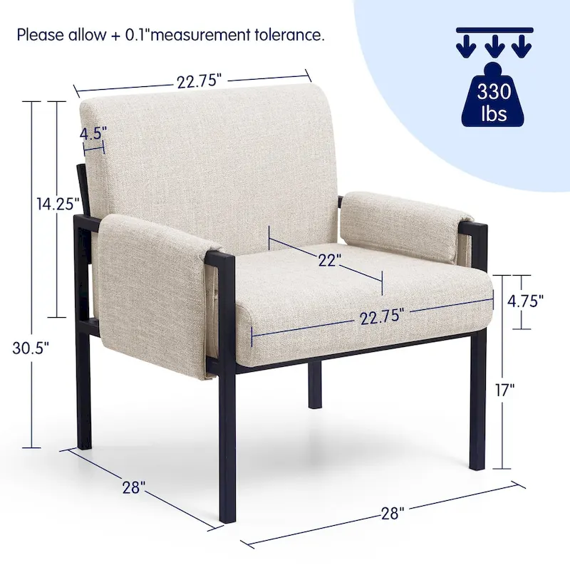 Subrtex Upholstered Accent Chair with Metal Frame Armchair