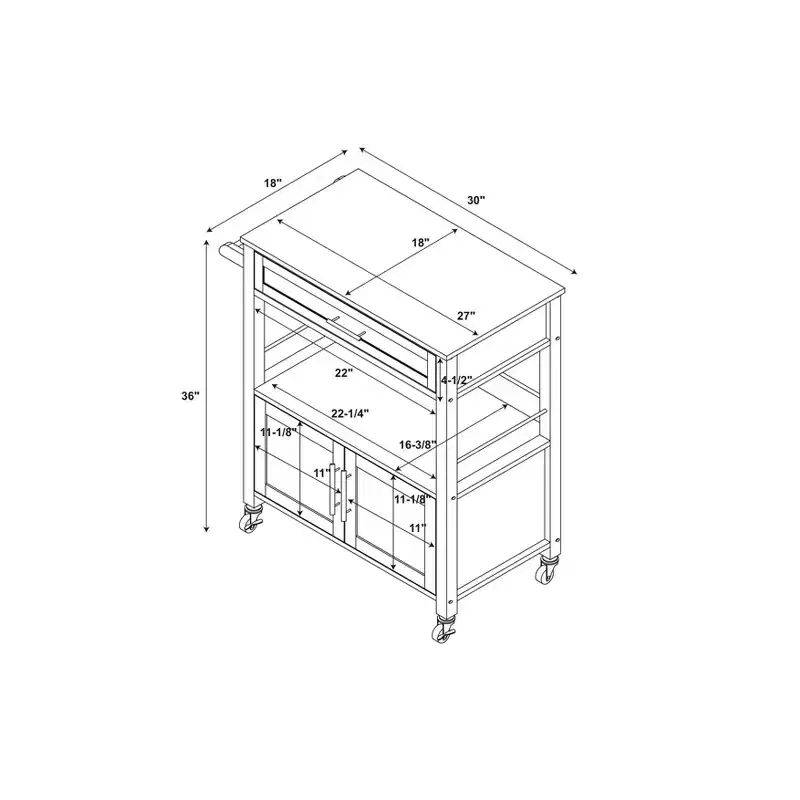 Cameron Kitchen Cart with Granite Top - Linon