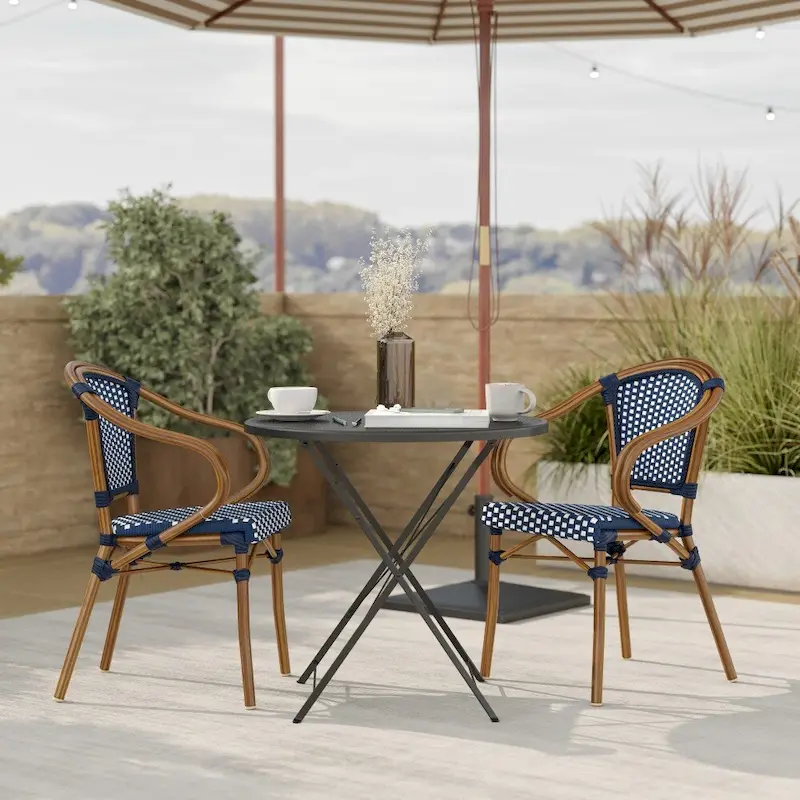 Stacking Bistro Chairs with Metal Frames