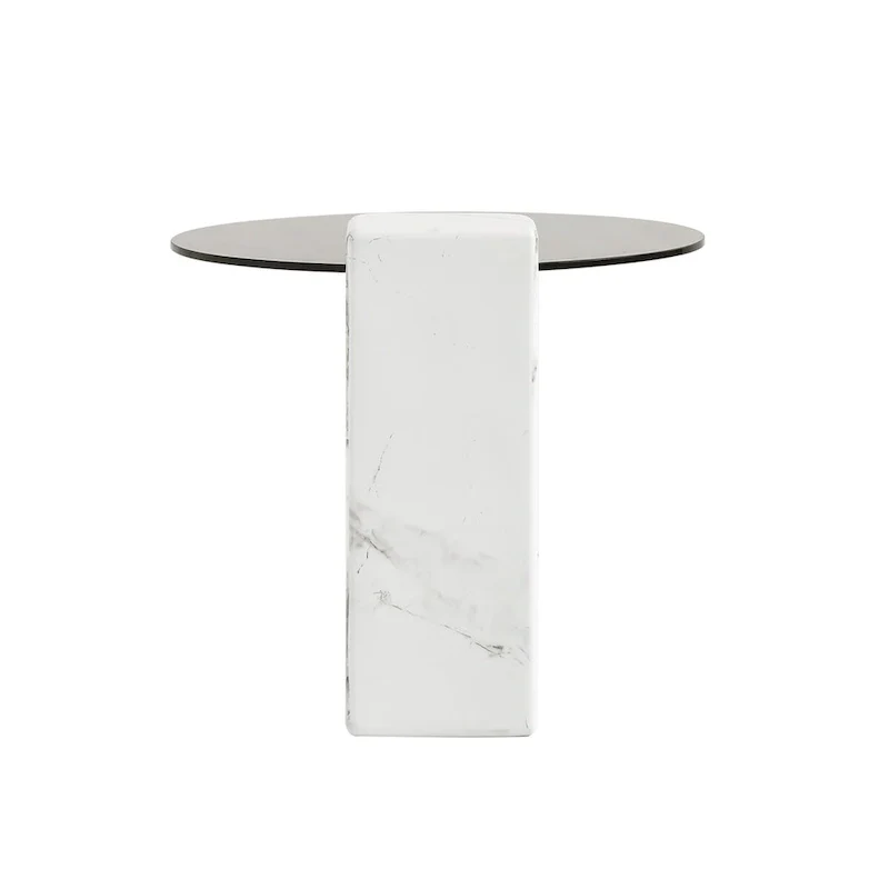 Modern Round Nesting Coffee Table Set of 2 With Glass Top