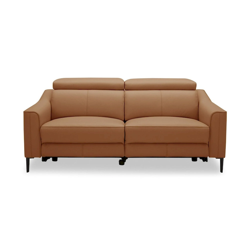 Divani Casa Eden Modern Camel Leather Sofa With 2 Recliners