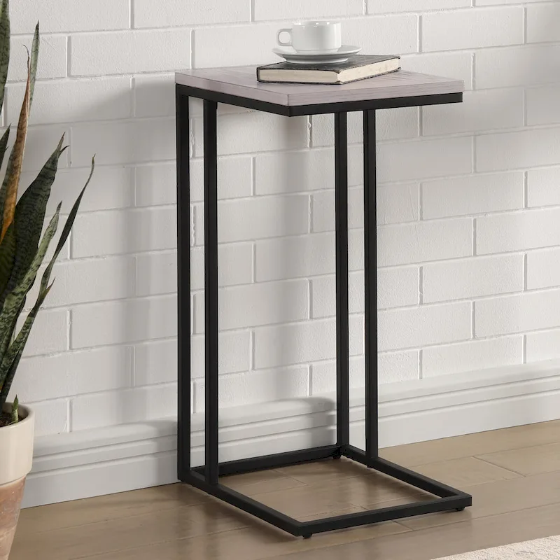 Rendrick Industrial 16-inch Steel C-shaped Side Table by Furniture of America