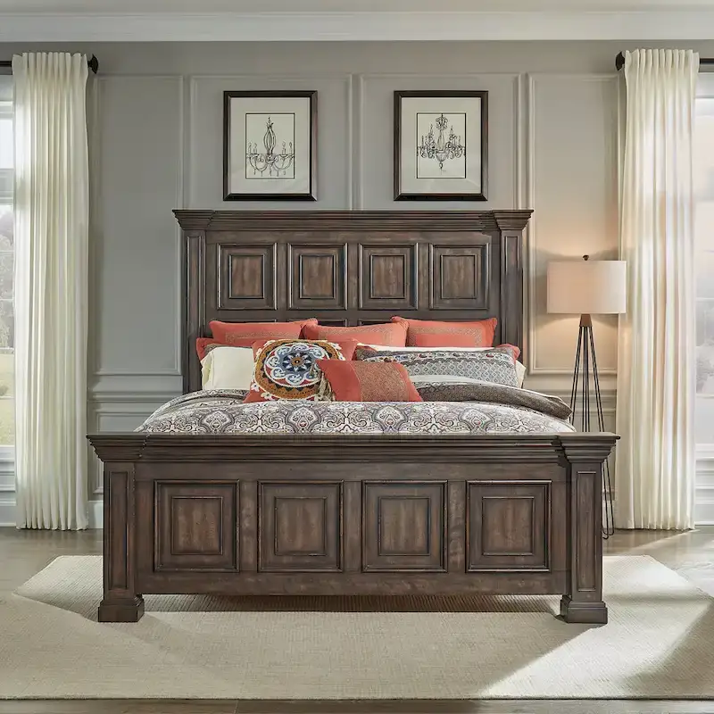 Big Valley Brownstone Distressed Queen Panel Bed