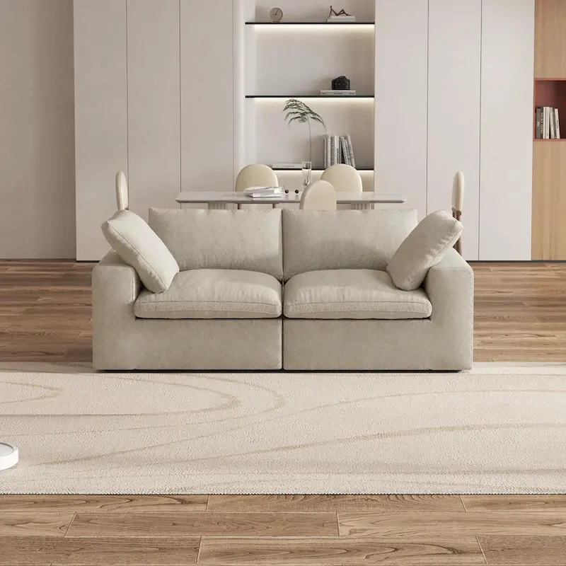 80 Linen Upholstered Loveseat Sofa Sectional Couch