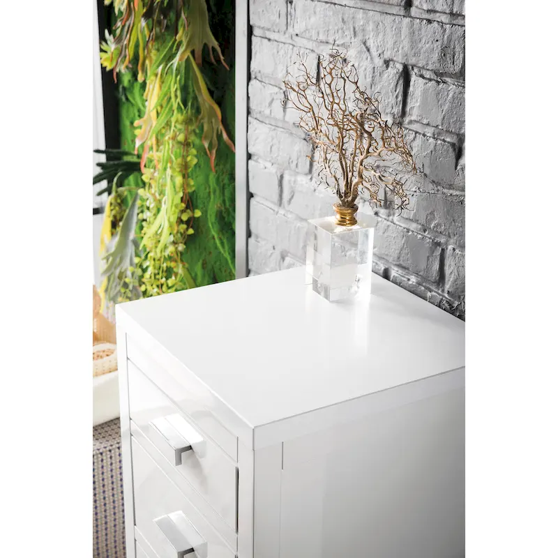 15 Base Cabinet w/ Drawers, Glossy White