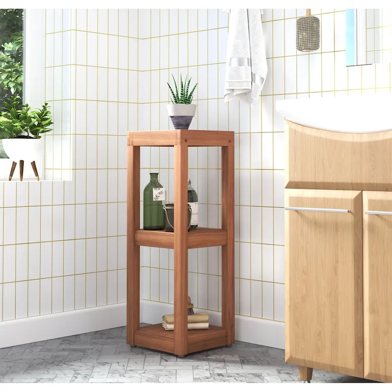 Original Square Teak Bath Rack