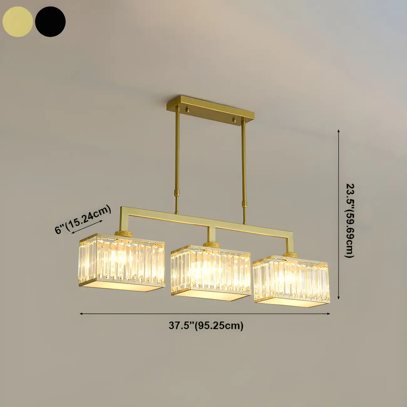 Kitchens Modern Crystal Gold Island Pendant Light