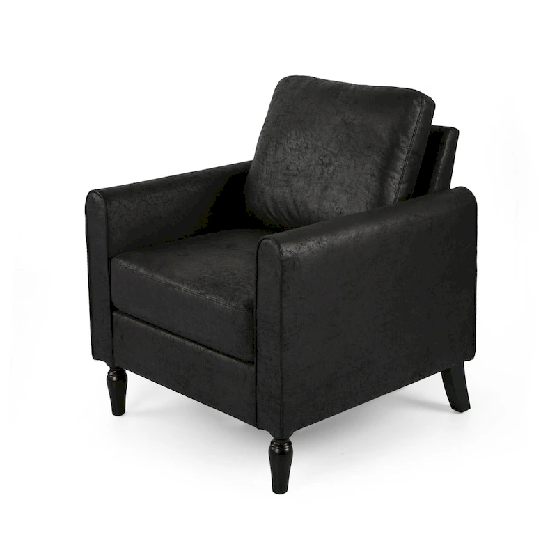 Modern 31 Microfiber Club Chair with Tapered Legs and Thick Seat Cushions