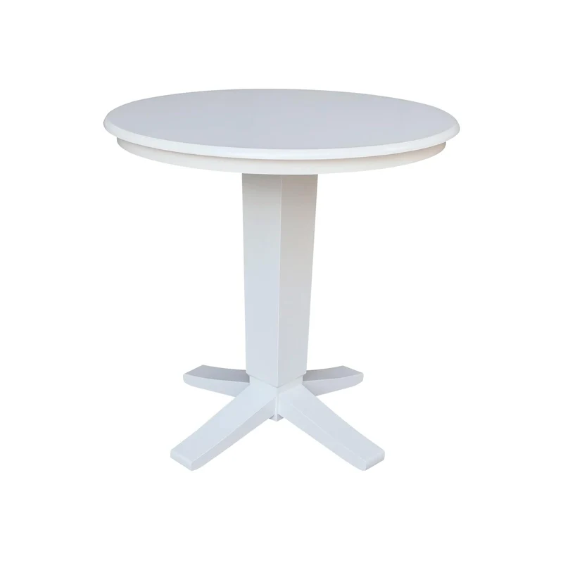 36 in Solid Wood Round Top Counter Height Pedestal Dining Table