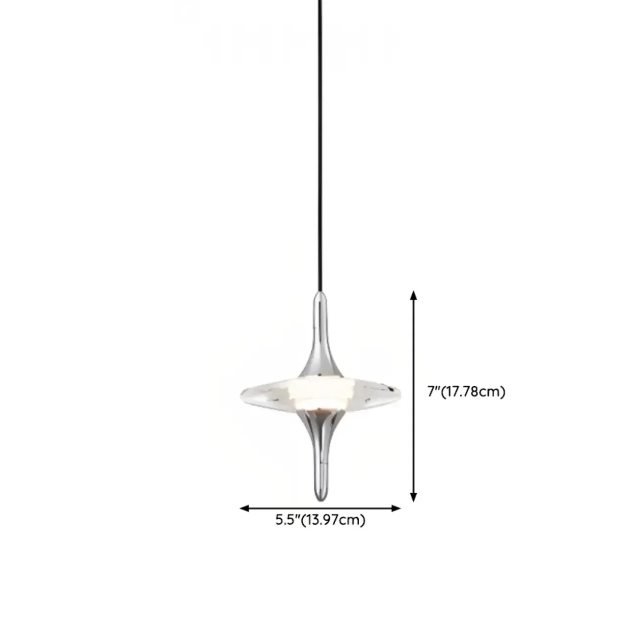 Modern Silver Metal Geometric Crystal Pendant Light