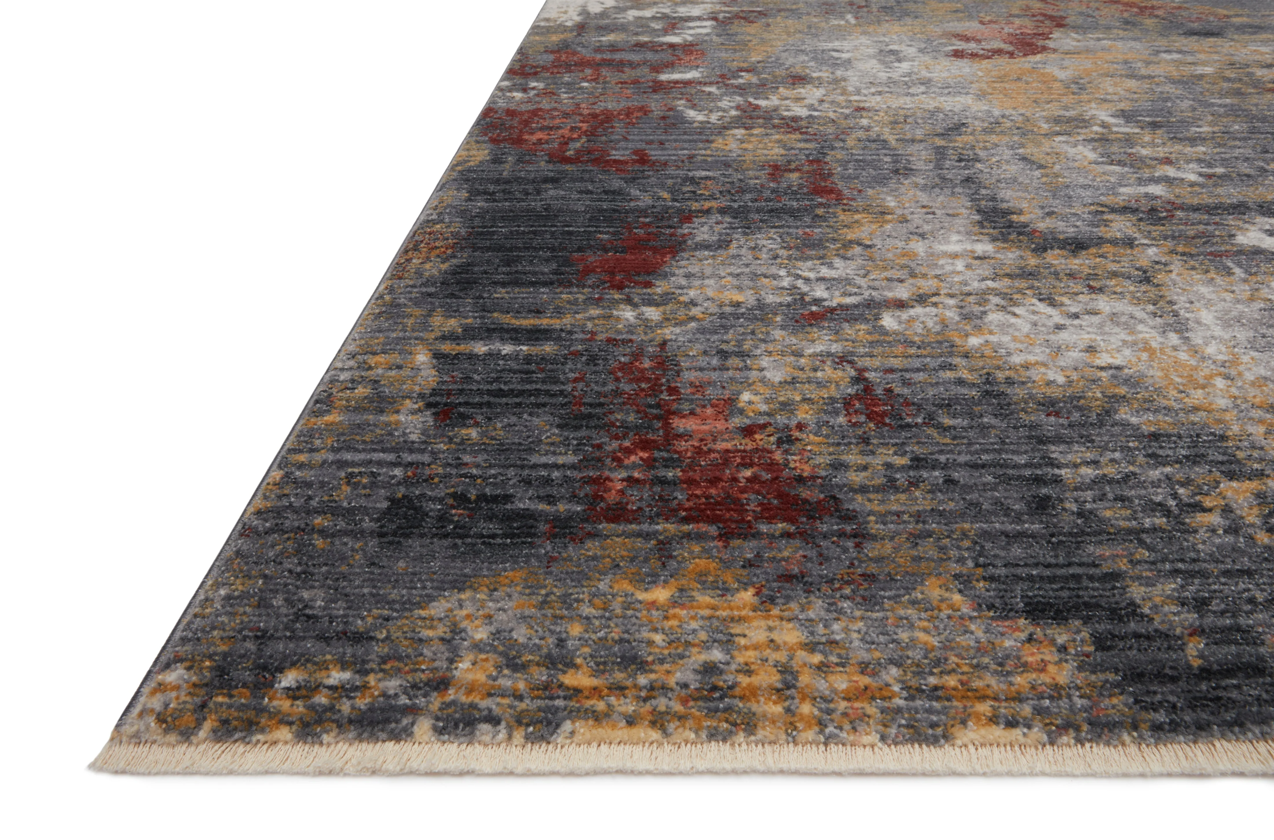 Samra Dark Grey/Spice Rug