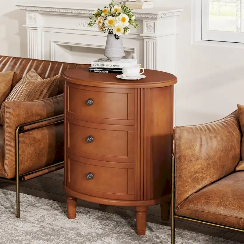 Fully Assembled Nightstand with 3 Drawers