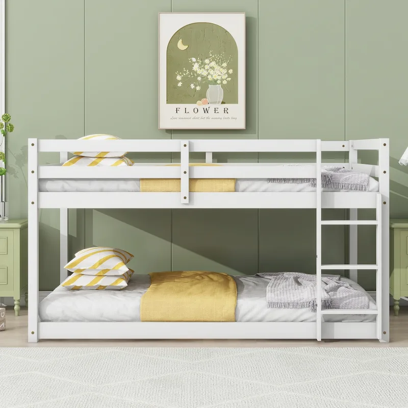 Twin Loft Bed with Dual 13-Slat Platforms and Low-Profile Design