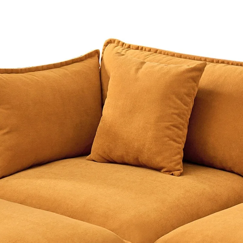 110.2 Chenille Three Seater Upholstered Sofa, Ottoman