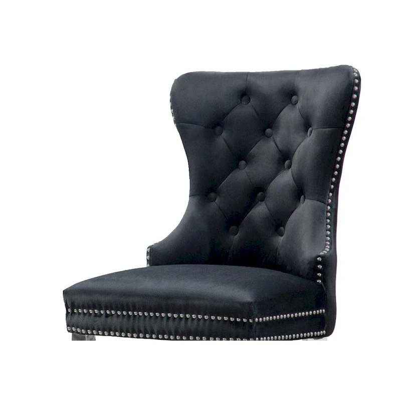 7-Piece Stainless Steel Nailhead Trim Dining Set