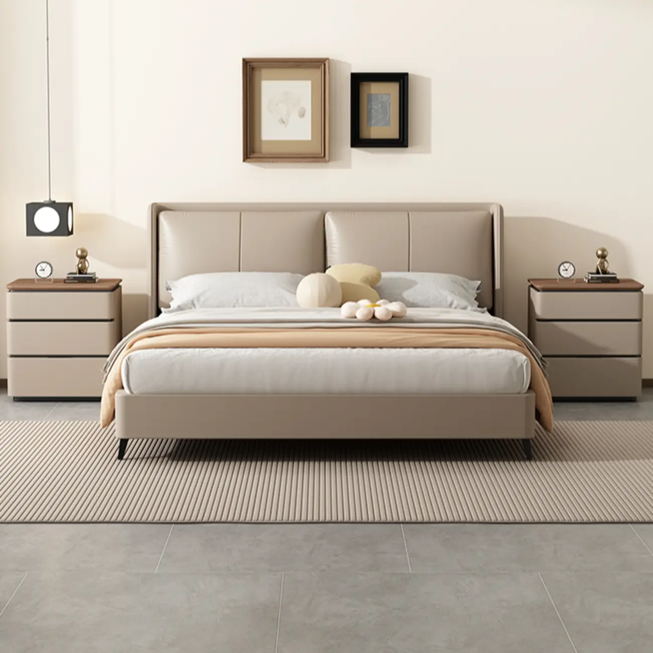 Modern Narrow Wooden Nightstand with 3 Drawers