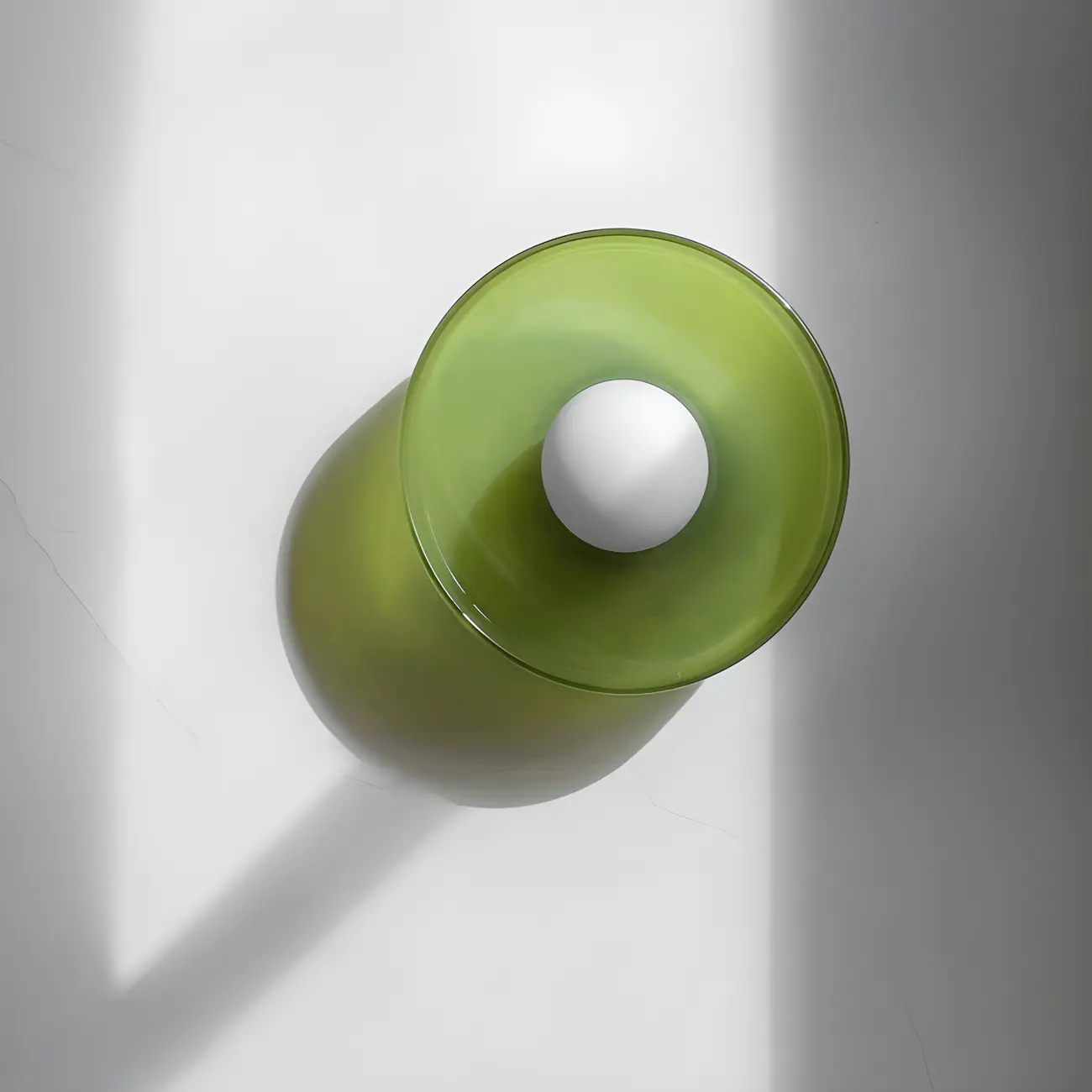 Modern Green Circular Glass Semi Flush Ceiling Light