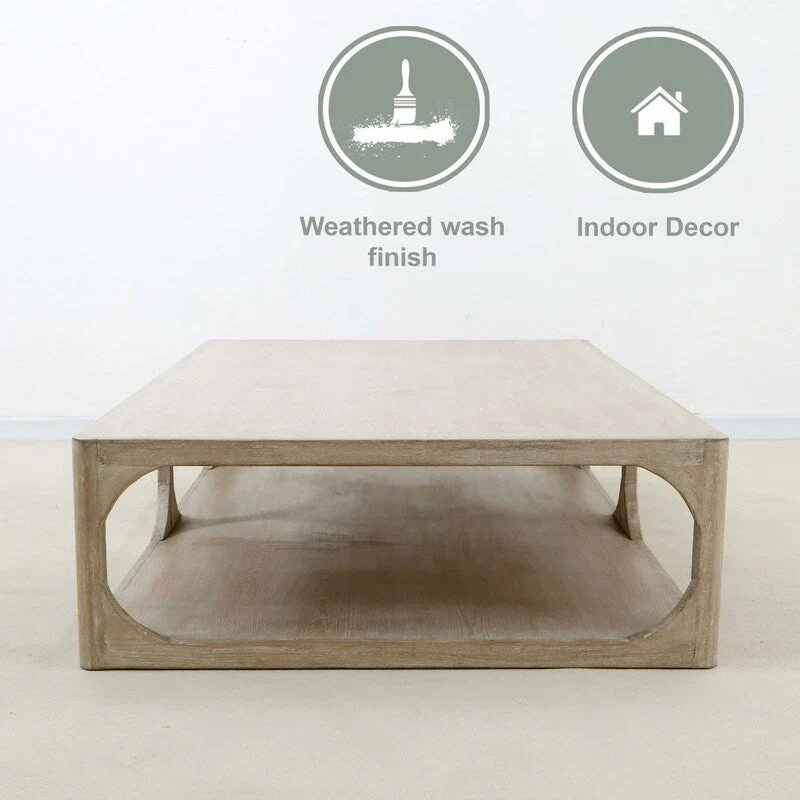 White Wash Reclaimed Wood Coffee Table - 67