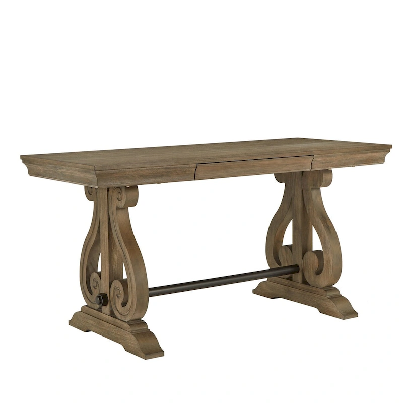 Gannon Wire Brushed Wood Oak Finish 1-Drawer Writing Desk by iNSPIRE Q Artisan