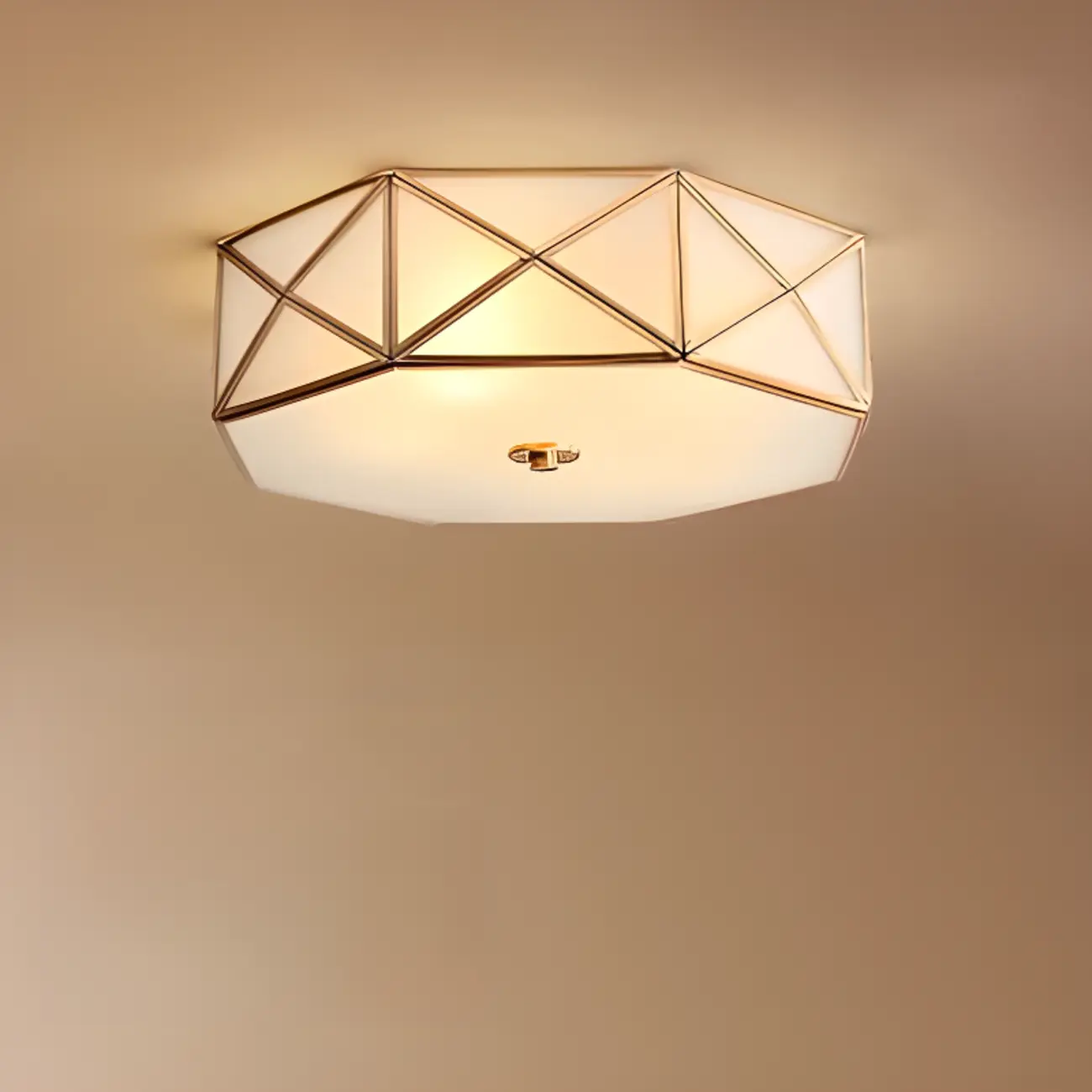 Colonial Glass Flush Mount Ceiling Light for Residential Use