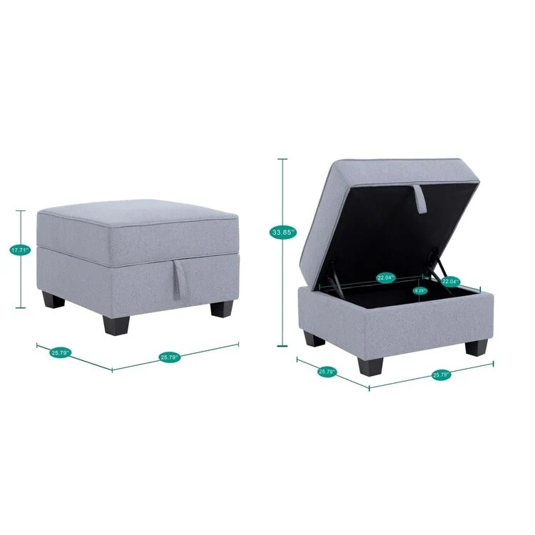 Modern DIY Convertible Modular Sectional Ultimate Sofa Collection - Optional Ottoman Middle and Armrest Modules