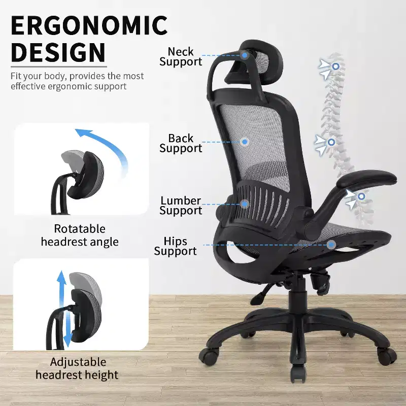 FDW Office Chair High Back Swivel Mesh Desk Chair with Adjustable Height
