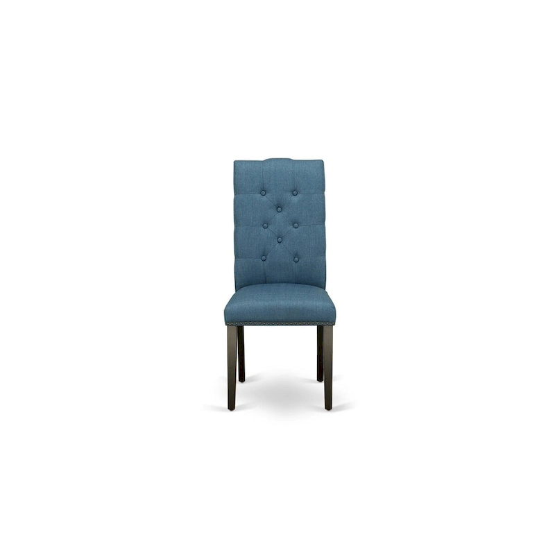 East West Furniture 11 Piece Kitchen Table Set- a Dining Table and 10 Linen Fabric Parson Chairs(Finish Options)