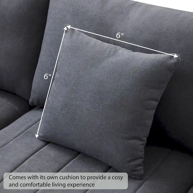 Modern 5-Seat L-Shape Sectional Sofa with Vertical Stripes, 2 Pillows, Convertible Ottoman