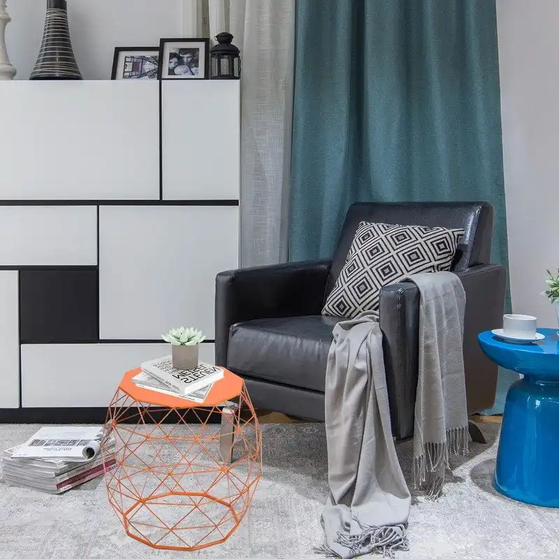 Adeco Accents Geometric Iron Side Table