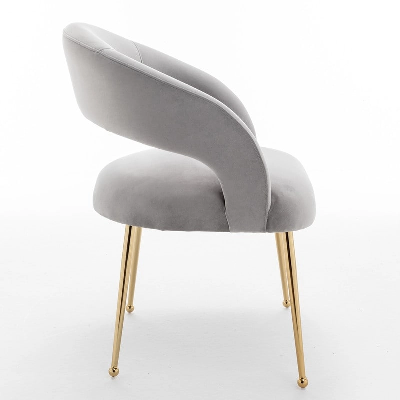 SEYNAR Mid Century Modern Velvet Upolstered Open-Back Dining Chair Set of 4