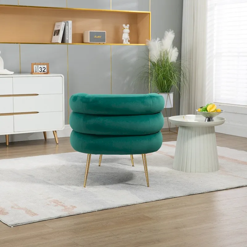 Accent Chair Modern Upholstered Armchair Tufted Chair with Metal Frame - 29.13 x 27.95 x 28.35