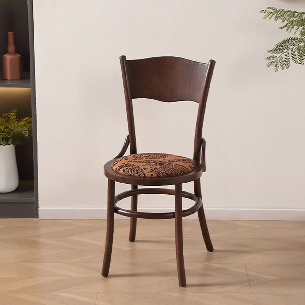 Mid-Century Modern Round Wood Dining Chair