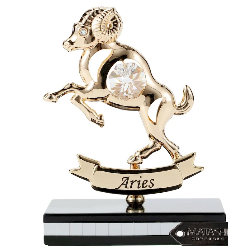 Matashi 24K Gold Plated Zodiac Astrological Sign Aries Figurine