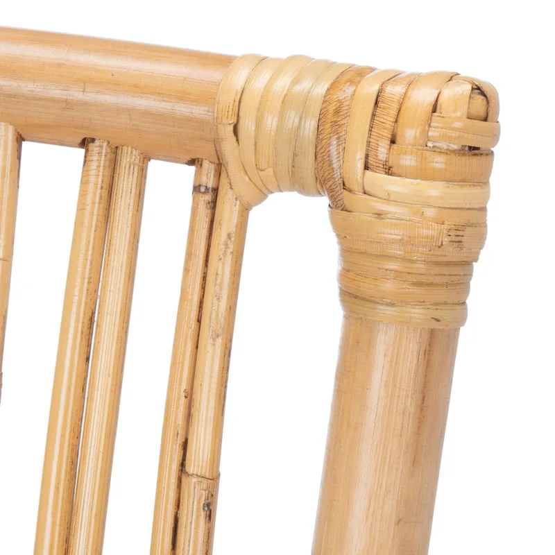 SAFAVIEH Patty Rattan Accent Chair with Cushion (Set of 2) - 19.7 W x 22.1 L x 35.4 H - 20Wx22Dx35H