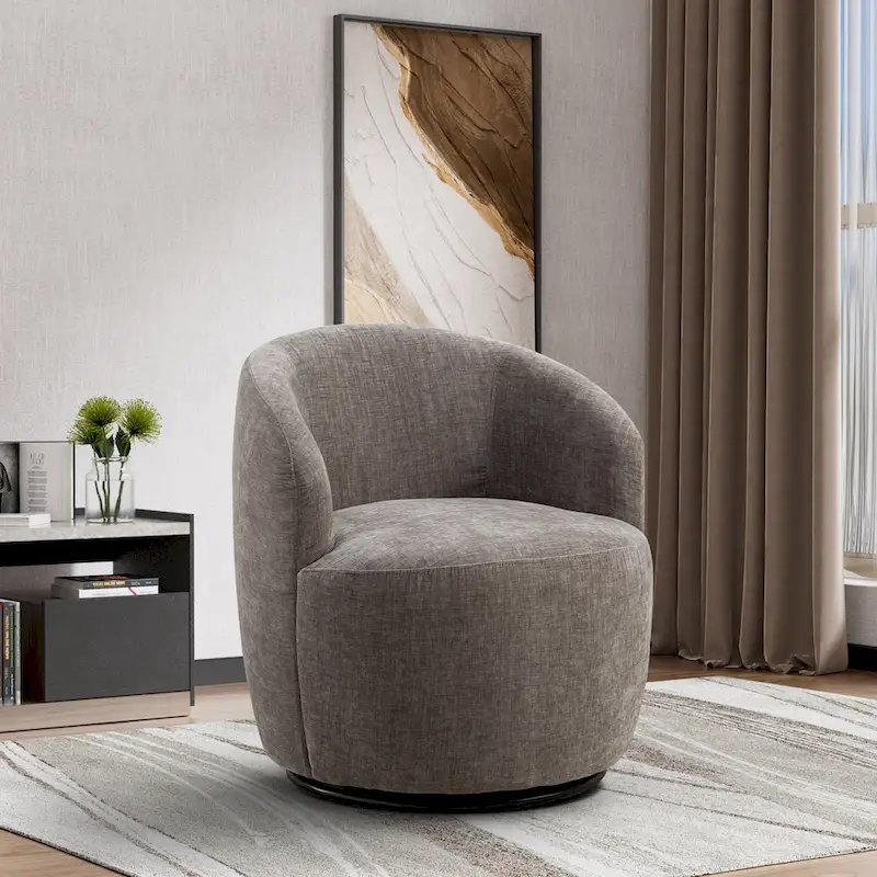 Ouyessir Accent Upholstered Round Velvet 360 Degree Swivel Sofa Chairs
